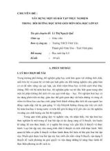 Chuyên đề Xây dựng một số bài tập thực nghiệm trong bồi dưỡng học sinh giỏi môn hóa học lớp 8, 9